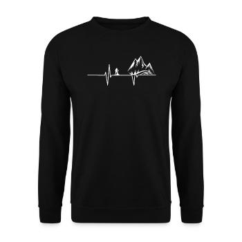 Hobby Hiking Gift for Hiking - Unisex Sweatshirt - black - Front - Alina (178cm) & Michal (187cm)