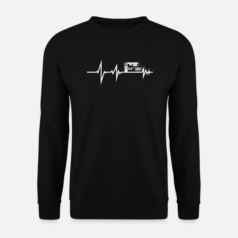 Heartbeat Camping Camper Gift Idea - Unisex Sweatshirt - black