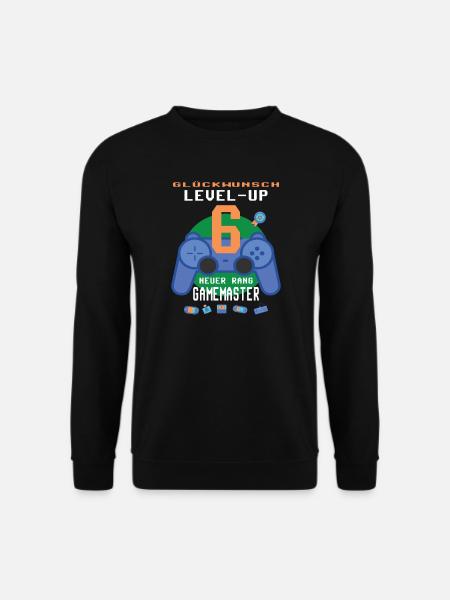 Geburtstag Gamer 6 Jahre Spruch Design - Unisex Pullover - Schwarz