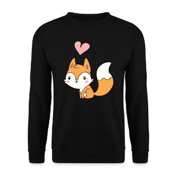 Fuchs - Unisex Pullover - Schwarz - Vorne - Alina (178cm) & Michal (187cm)