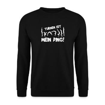 Sport Turnen Gymnastik Spruch Design - Unisex Pullover - Schwarz - Vorne - Alina (178cm) & Michal (187cm)