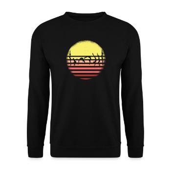 Turnen Gymnastik Vintage Design - Unisex Pullover - Schwarz - Vorne - Alina (178cm) & Michal (187cm)