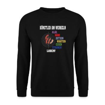 Grillen Design für Garten und Camping - Unisex Pullover - Schwarz - Vorne - Alina (178cm) & Michal (187cm)