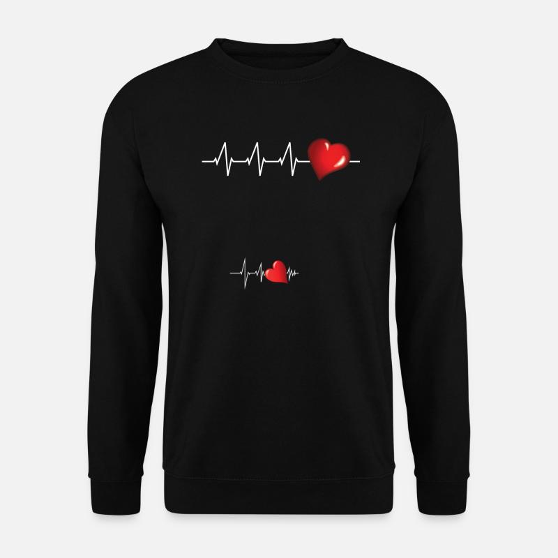 Lustiges Schwangerschafts Herz Design - Unisex Pullover - Schwarz