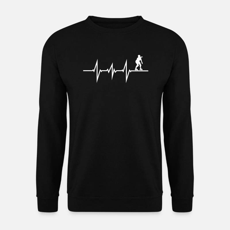 Rollschuhe fahren Spruch Design EKG - Unisex Pullover - Schwarz
