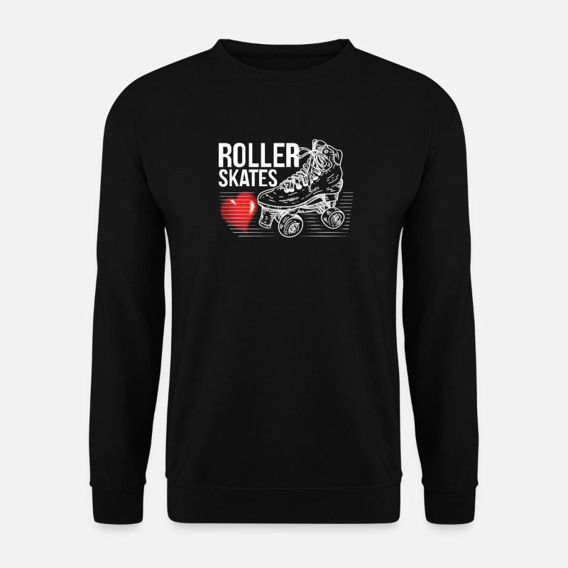 Rollschuh fahren Spruch Design Herz - Unisex Pullover - Schwarz