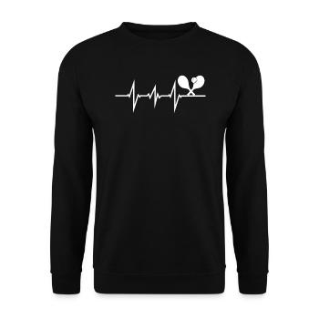 Tennis design with saying as a gift - Unisex Sweatshirt - black - Front - Alina (178cm) & Michal (187cm)