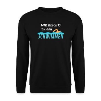 Schwimmen Schwimmer lustiger Spruch - Unisex Pullover - Schwarz - Vorne - Alina (178cm) & Michal (187cm)