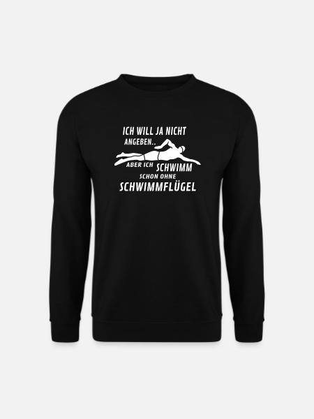 Schwimmen Schwimmer lustiger Spruch - Unisex Pullover - Schwarz