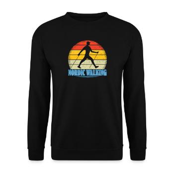 Nordic Walking Gift Sport Design - Unisex Sweatshirt - black - Front - Alina (178cm) & Michal (187cm)