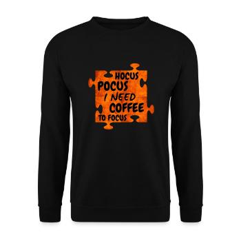 Hocus Pocus and Need Coffee to Focus - Unisex Sweatshirt - black - Front - Alina (178cm) & Michal (187cm)