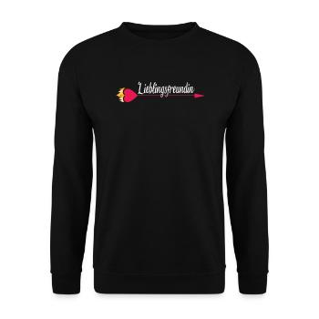 Geschenkidee Freundin schwester - Unisex Pullover - Schwarz - Vorne - Alina (178cm) & Michal (187cm)