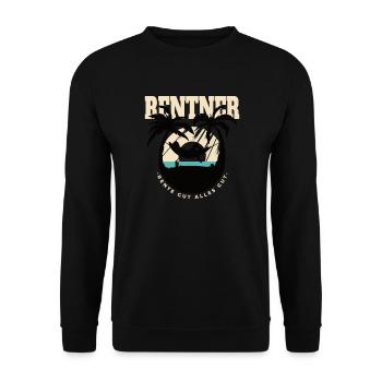 Ruhestand Rente Spruch Design - Unisex Pullover - Schwarz - Vorne - Alina (178cm) & Michal (187cm)