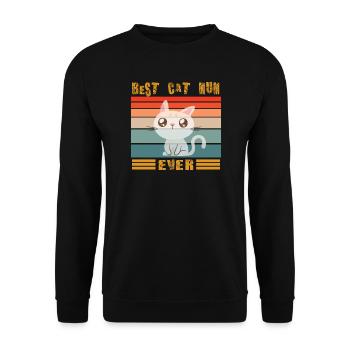 Cat Mama Design pour les amoureux des chats - Sweat-shirt Unisexe - noir - Devant - Alina (178cm) & Michal (187cm)