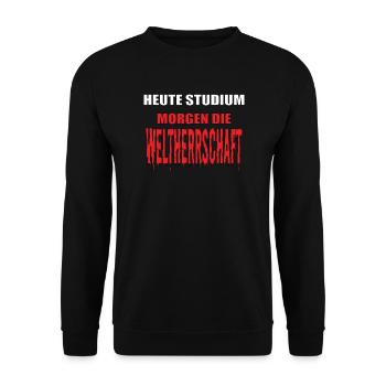 Lustiger Spruch Nerd für Studenten - Unisex Pullover - Schwarz - Vorne - Alina (178cm) & Michal (187cm)