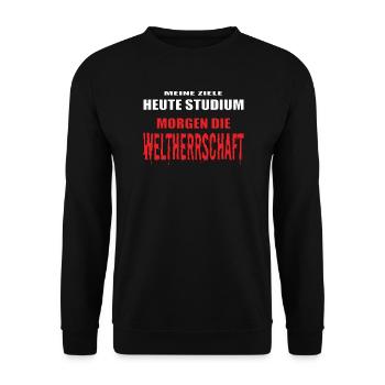 Lustiger Spruch Nerd für Studenten - Unisex Pullover - Schwarz - Vorne - Alina (178cm) & Michal (187cm)