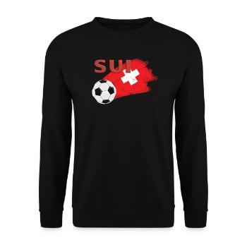 Fahne Schweiz - Unisex Pullover - Schwarz - Vorne - Alina (178cm) & Michal (187cm)