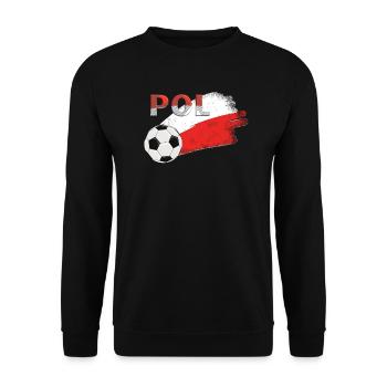 Fahne Polen - Unisex Pullover - Schwarz - Vorne - Alina (178cm) & Michal (187cm)