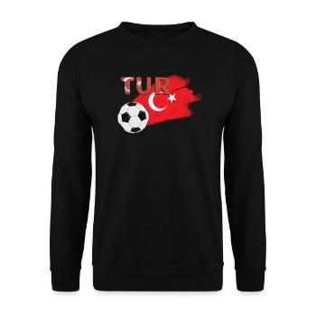 Drapeau Turquie - Sweat-shirt Unisexe - noir - Devant - Alina (178cm) & Michal (187cm)