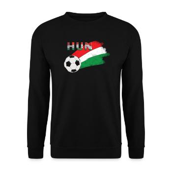 Fahne Ungarn - Unisex Pullover - Schwarz - Vorne - Alina (178cm) & Michal (187cm)