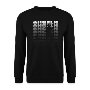 Angler Geschenkidee Hobby Angeln - Unisex Pullover - Schwarz - Vorne - Alina (178cm) & Michal (187cm)