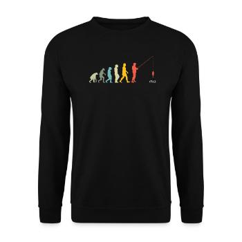 Angler Gift Idea Hobby Fishing - Unisex Sweatshirt - black - Front - Alina (178cm) & Michal (187cm)