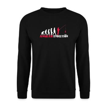 Angler Geschenkidee Hobby Angeln - Unisex Pullover - Schwarz - Vorne - Alina (178cm) & Michal (187cm)