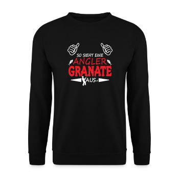 Angler Geschenkidee Hobby Angeln - Unisex Pullover - Schwarz - Vorne - Alina (178cm) & Michal (187cm)