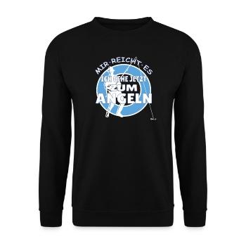 Angler Geschenkidee Hobby Angeln - Unisex Pullover - Schwarz - Vorne - Alina (178cm) & Michal (187cm)