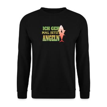 Angler Geschenkidee Hobby Angeln - Unisex Pullover - Schwarz - Vorne - Alina (178cm) & Michal (187cm)
