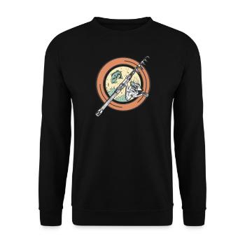 Angler Gift Idea Hobby Fishing - Unisex Sweatshirt - black - Front - Alina (178cm) & Michal (187cm)
