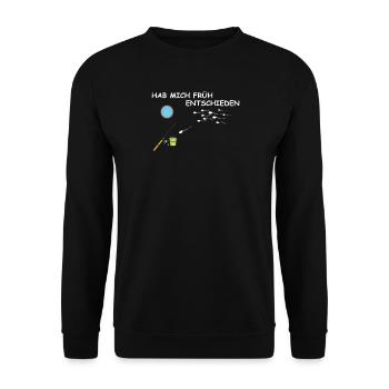 Angler Geschenkidee Hobby Angeln - Unisex Pullover - Schwarz - Vorne - Alina (178cm) & Michal (187cm)