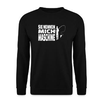 Angler Geschenkidee Hobby Angeln - Unisex Pullover - Schwarz - Vorne - Alina (178cm) & Michal (187cm)