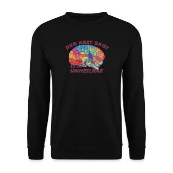 Angler Gift Idea Hobby Fishing - Unisex Sweatshirt - black - Front - Alina (178cm) & Michal (187cm)