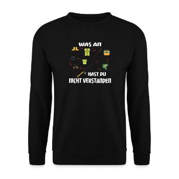 Angler Geschenkidee Hobby Angeln - Unisex Pullover - Schwarz - Vorne - Alina (178cm) & Michal (187cm)