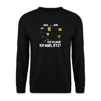 Angler Geschenkidee Hobby Angeln - Unisex Pullover - Schwarz - Vorne - Alina (178cm) & Michal (187cm)