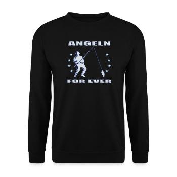 Angler Geschenkidee Hobby Angeln - Unisex Pullover - Schwarz - Vorne - Alina (178cm) & Michal (187cm)