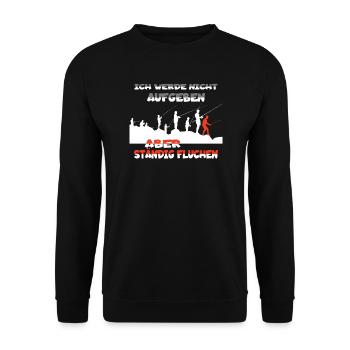 Angler Geschenkidee Hobby Angeln - Unisex Pullover - Schwarz - Vorne - Alina (178cm) & Michal (187cm)