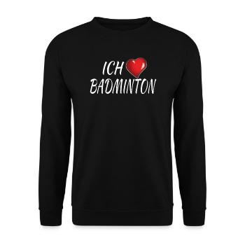 Badminton Spieler Geschenkidee Design - Unisex Pullover - Schwarz - Vorne - Alina (178cm) & Michal (187cm)