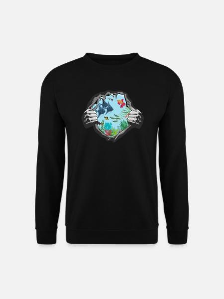 Aquaristik Geschenkidee Fisch Design - Unisex Pullover - Schwarz