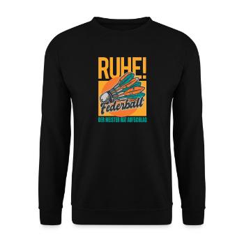 Badminton Spieler Geschenkidee Design - Unisex Pullover - Schwarz - Vorne - Alina (178cm) & Michal (187cm)