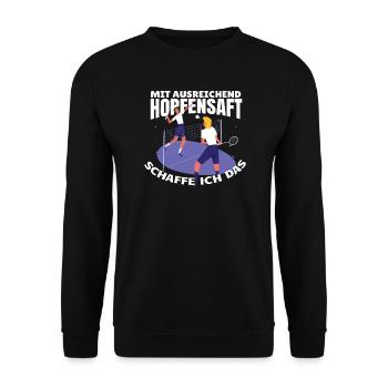 Badminton Spieler Geschenkidee Design - Unisex Pullover - Schwarz - Vorne - Alina (178cm) & Michal (187cm)