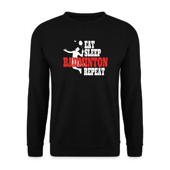 Badminton Spieler Geschenkidee Design - Unisex Pullover - Schwarz - Vorne - Alina (178cm) & Michal (187cm)