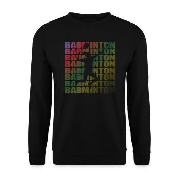 Badminton Spieler Geschenkidee Design - Unisex Pullover - Schwarz - Vorne - Alina (178cm) & Michal (187cm)
