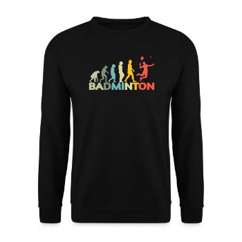 Badminton Spieler Geschenkidee Design - Unisex Pullover - Schwarz - Vorne - Alina (178cm) & Michal (187cm)