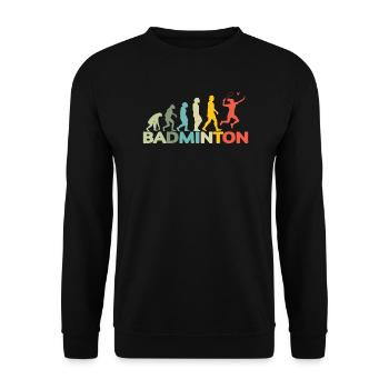 Badminton Spieler Geschenkidee Design - Unisex Pullover - Schwarz - Vorne - Alina (178cm) & Michal (187cm)