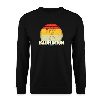 Badminton Spieler Geschenkidee Design - Unisex Pullover - Schwarz - Vorne - Alina (178cm) & Michal (187cm)