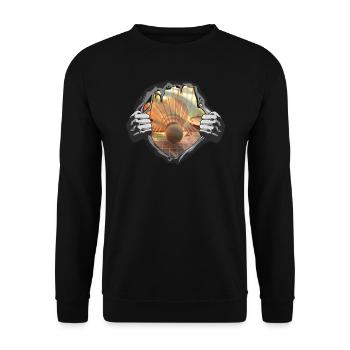 Badminton Spieler Geschenkidee Design - Unisex Pullover - Schwarz - Vorne - Alina (178cm) & Michal (187cm)