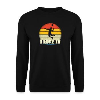 Badminton Spieler Geschenkidee Design - Unisex Pullover - Schwarz - Vorne - Alina (178cm) & Michal (187cm)