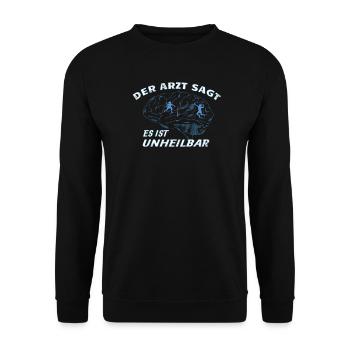 Badminton Geschenkidee Sport Design - Unisex Pullover - Schwarz - Vorne - Alina (178cm) & Michal (187cm)